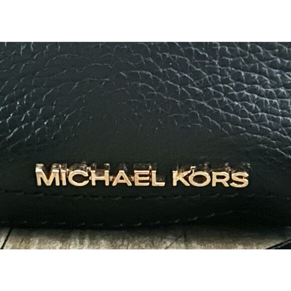 Michael Kors Camden Small Pebbled Leather Black Messenger Crossbody Bag - Picture 3 of 10